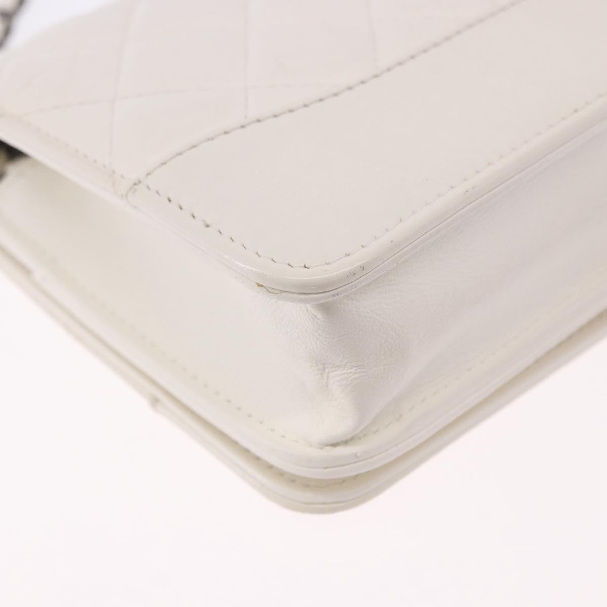 Chanel Wallet On Chain Lambskin White Leather Shoulder Bag Bag (Pre-Owned)