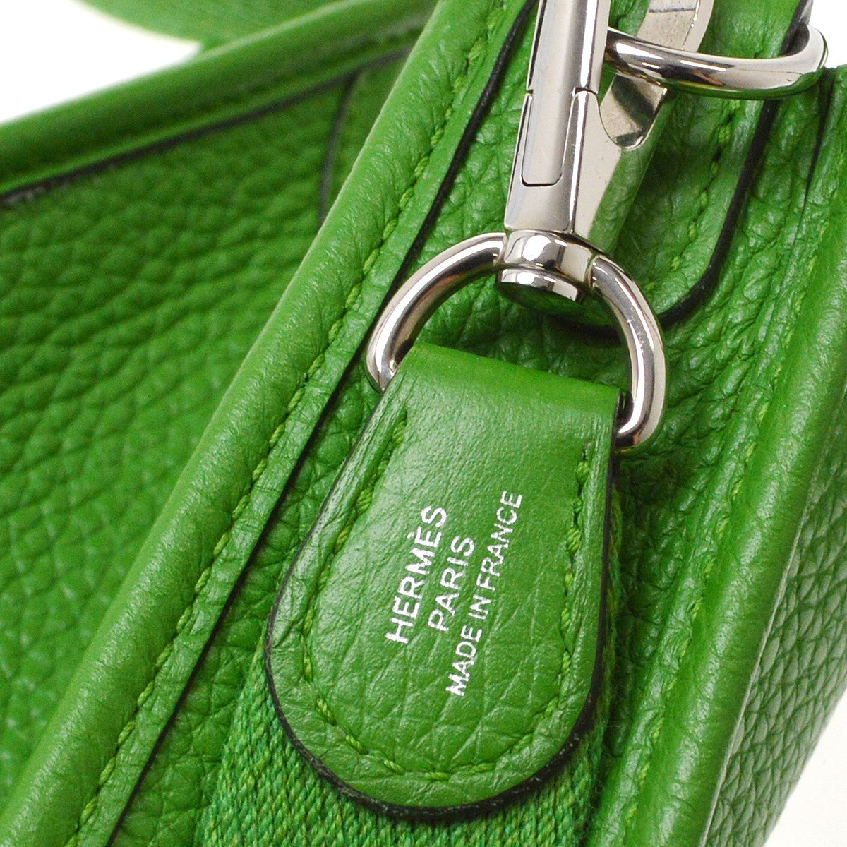 Hermes Evelyne Clémence Green Leather Handbag (Pre-Owned)