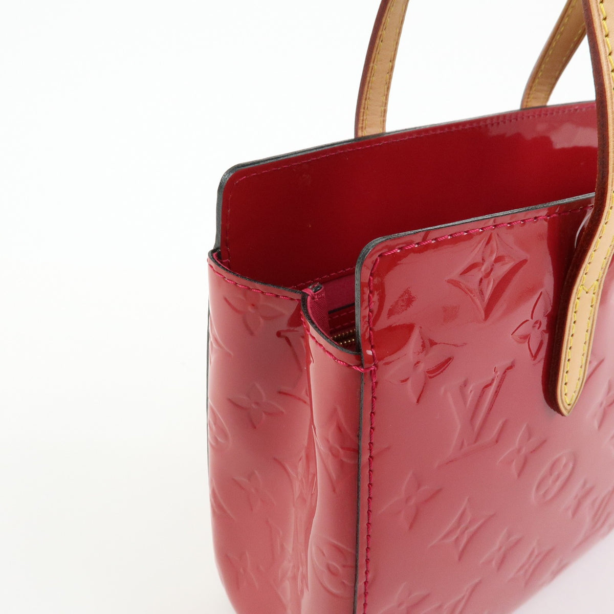 Louis Vuitton Catalina Monogram Vernis Red Patent_Leather Handbag (Pre-Owned)