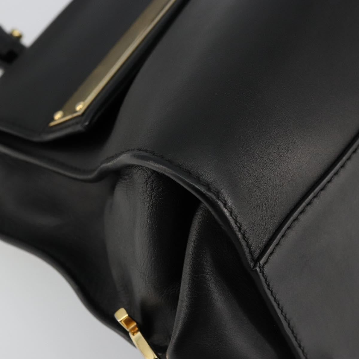 Salvatore Ferragamo Sofia Satchel Leather Black Leather Handbag (Pre-Owned)