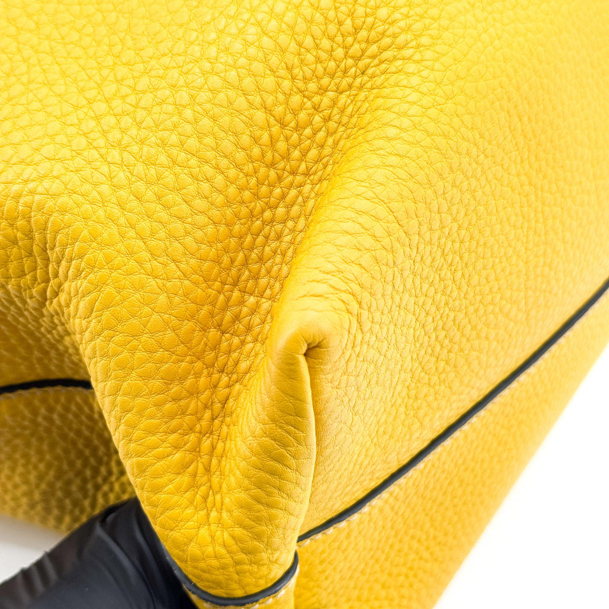 Prada Front Pocket Convertible Tote Leather Yellow Leather Tote Bag Bag (Pre-Owned)