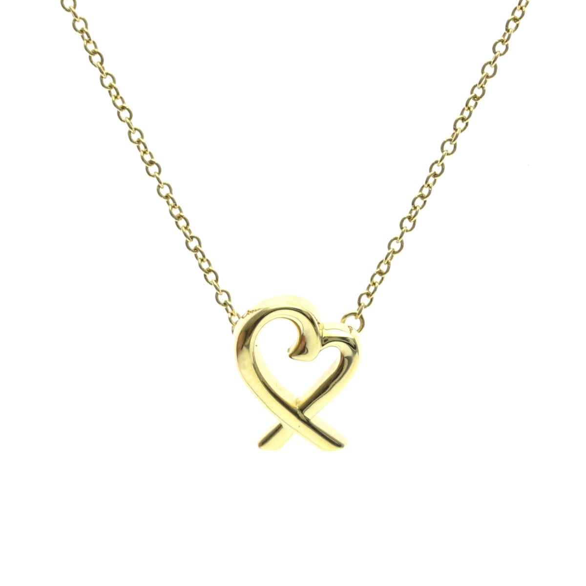 Tiffany & Co. Paloma Picasso Loving Heart Pendant 18K Yellow Gold Gold Yellow_Gold Necklace Jewelry (Pre-Owned)