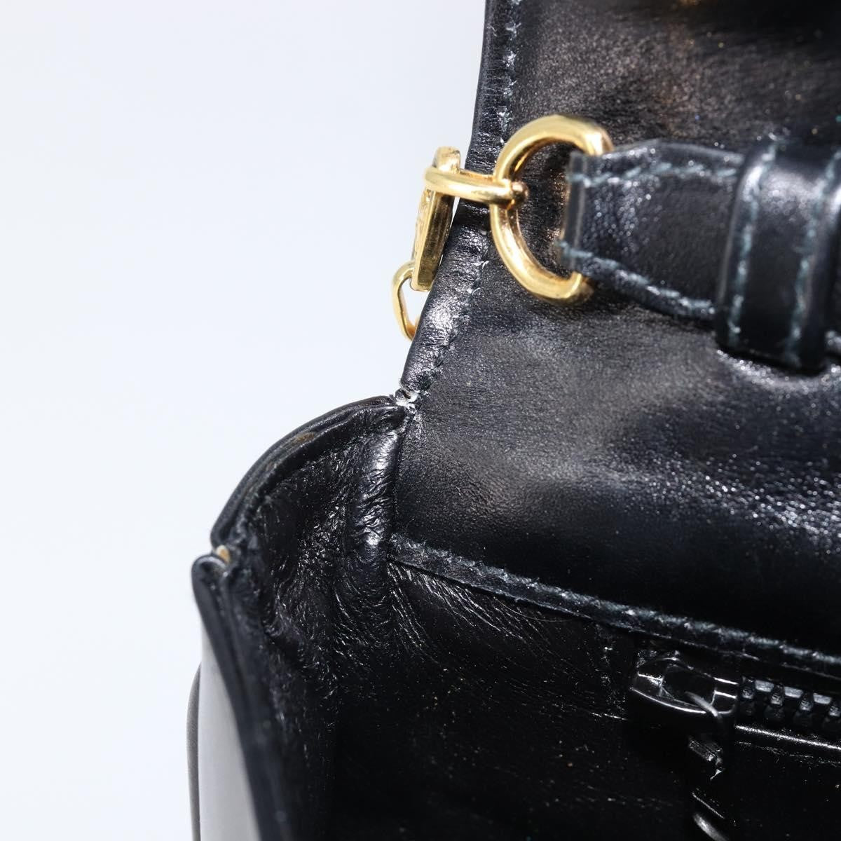Celine Flap Shoulder Leather Black Leather Shoulder Bag Bag (Pre-Owned)