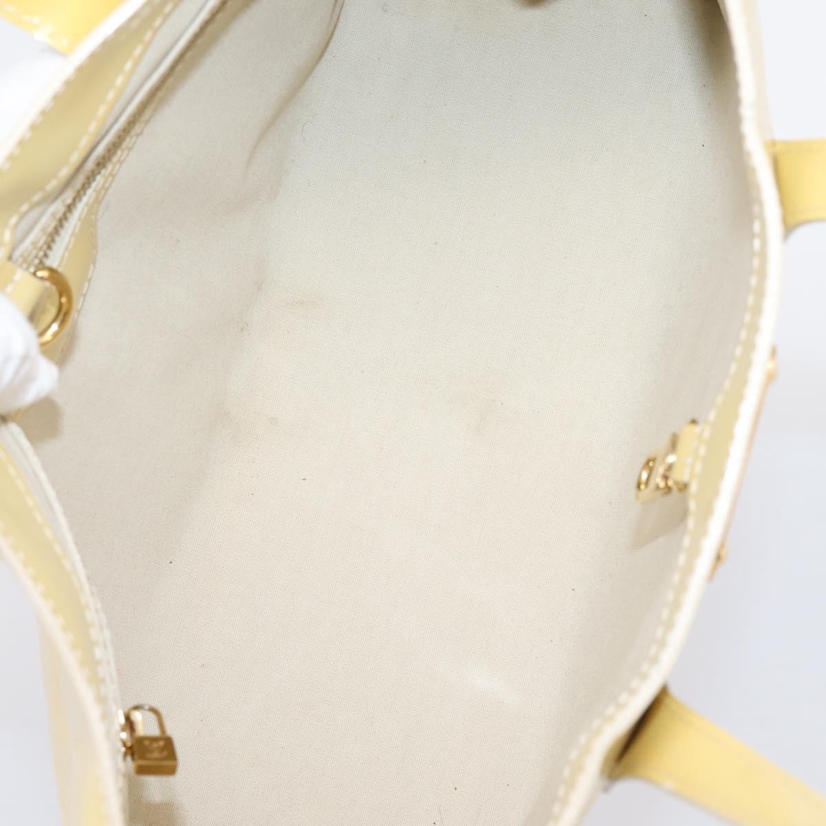 Louis Vuitton Wilshire Monogram Vernis Yellow Patent_Leather Handbag (Pre-Owned)