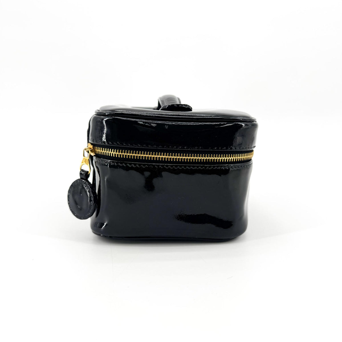 Chanel Vintage Timeless Cosmetic Case Patent Black Patent_Leather Clutche & Pouche Bag (Pre-Owned)