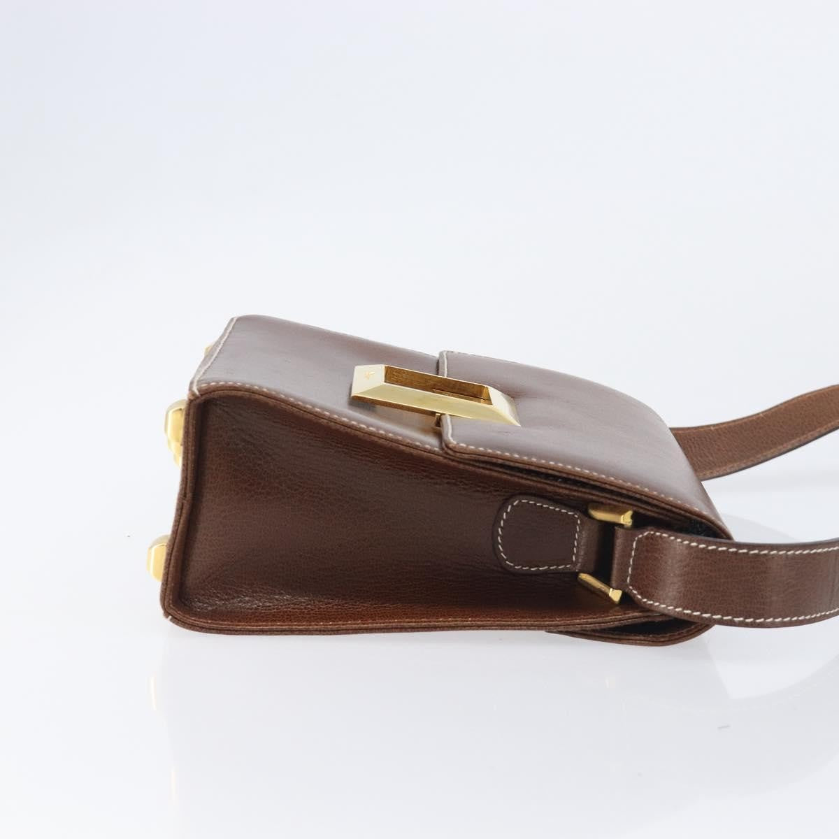 Salvatore Ferragamo Shoulder Bag Leather Brown Leather Shoulder Bag Bag (Pre-Owned)