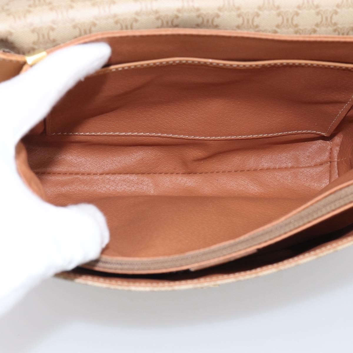 Celine Macadam Shoulder Canvas Beige Canvas Crossbody Bag Bag (Pre-Owned)