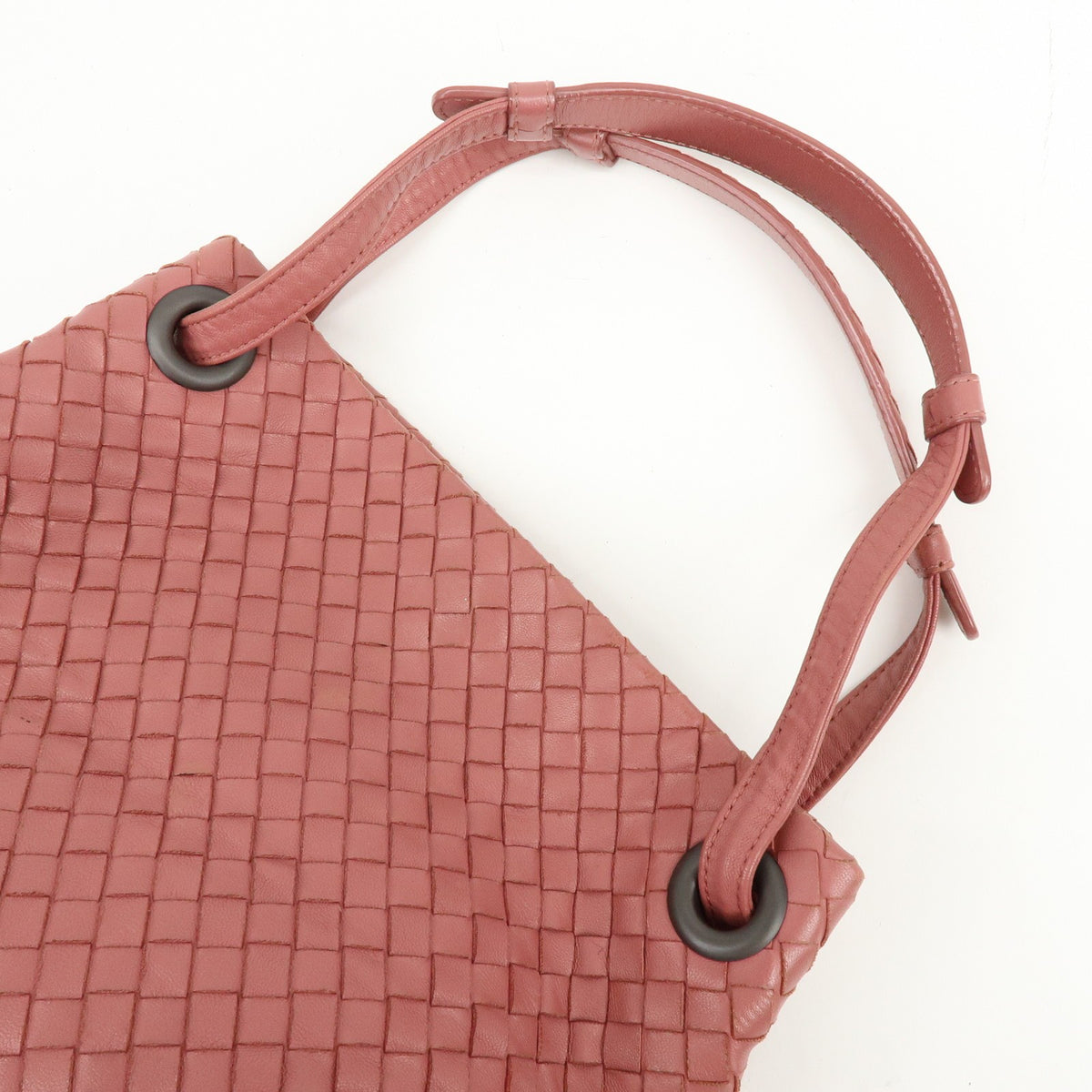 Bottega Veneta Bella Intrecciato Nappa Pink Leather Tote Bag Bag (Pre-Owned)