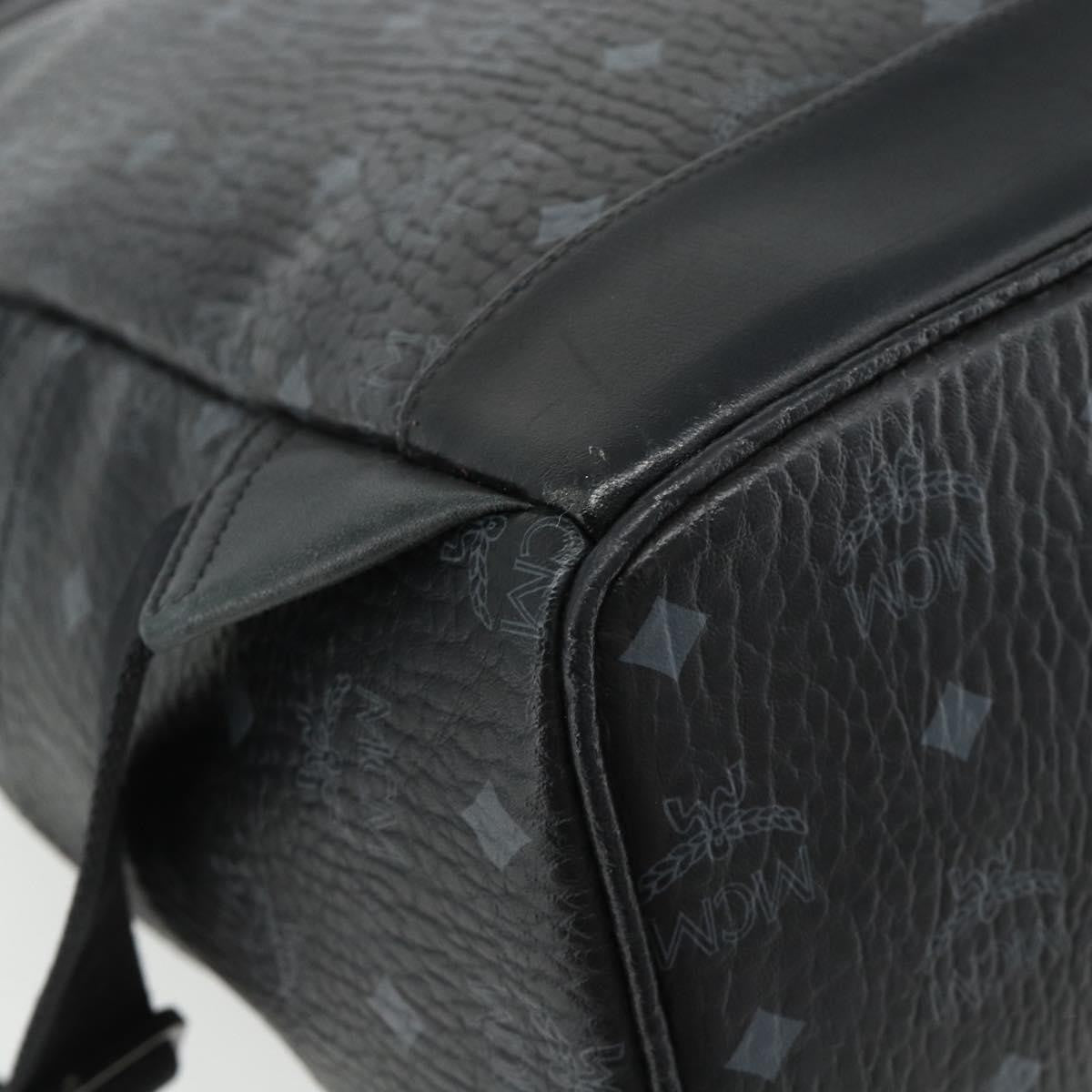 MCM Vintage Vicetos Leather Black Leather Backpack Bag (Pre-Owned)