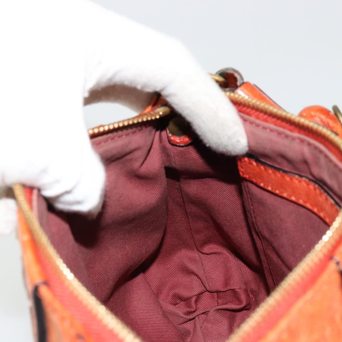 Chloe Heloise Zip Tote Leather Orange Leather Handbag (Pre-Owned)