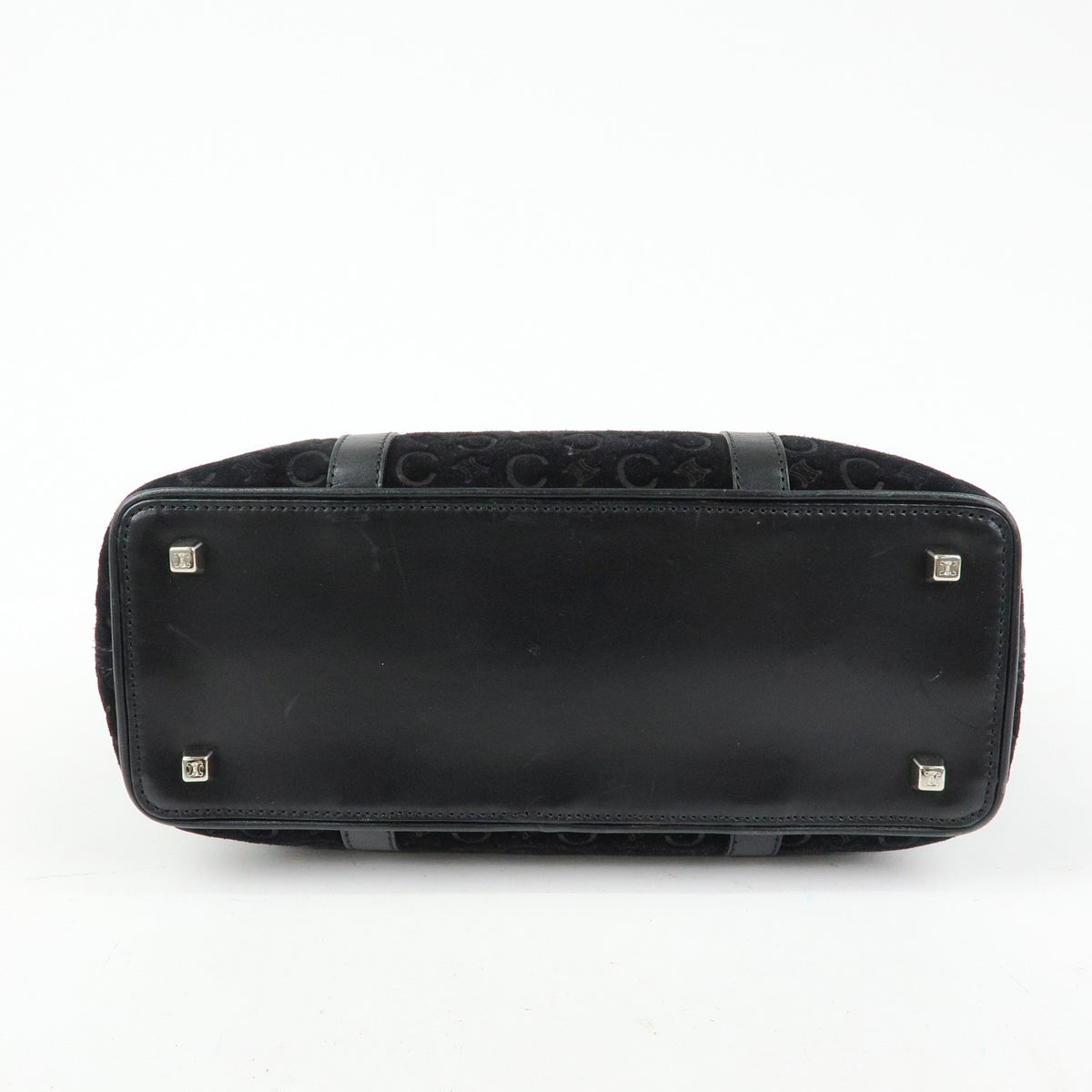 Celine C Macadam Tote Pvc Leather/ Macadam Canvas Black Suede Shoulder Bag Bag (Pre-Owned)