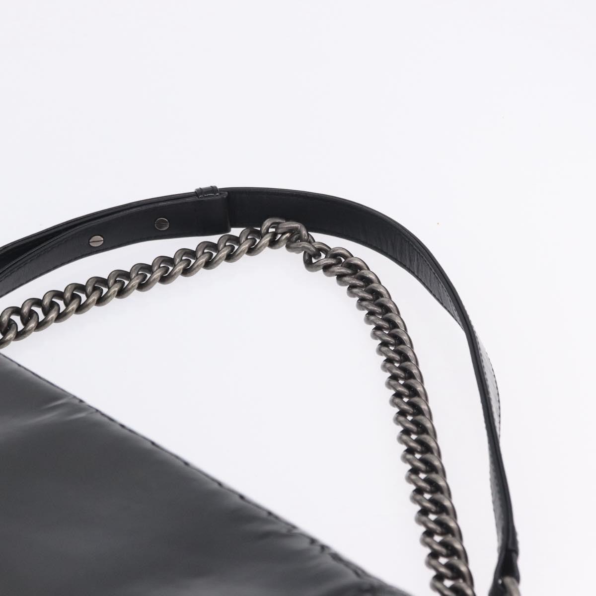 Chanel Reverso Boy Flap Patent Black Patent_Leather Shoulder Bag Bag (Pre-Owned)