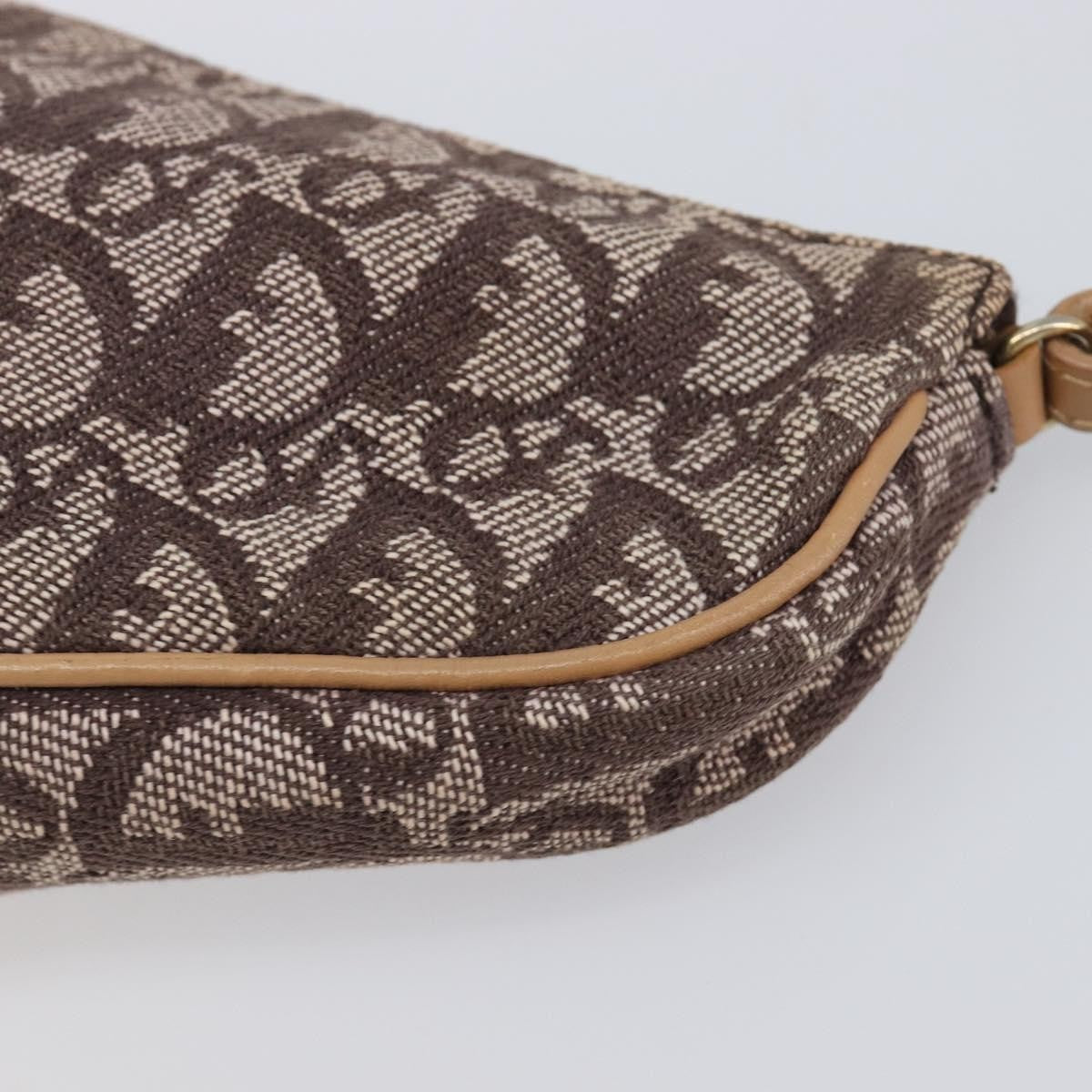 Christian Dior Vintage Saddle Bag Canvas Brown Canvas Clutche & Pouche Bag (Pre-Owned)