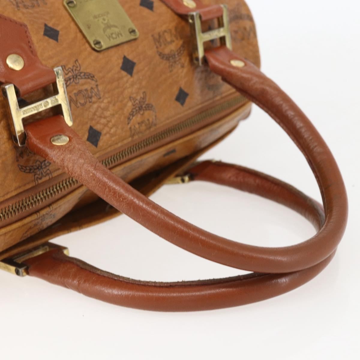MCM Visetos Logogramme Leather Brown Leather Handbag (Pre-Owned)