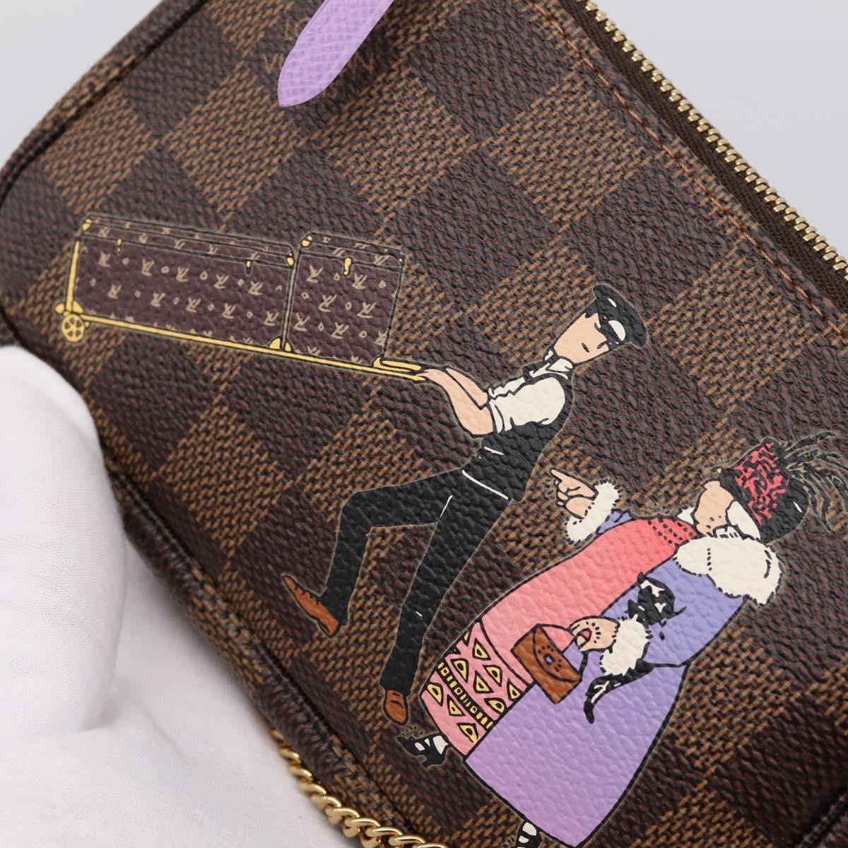 Louis Vuitton Pochette Accessoires Limited Edition Damier Brown Canvas Clutche & Pouche Bag (Pre-Owned)