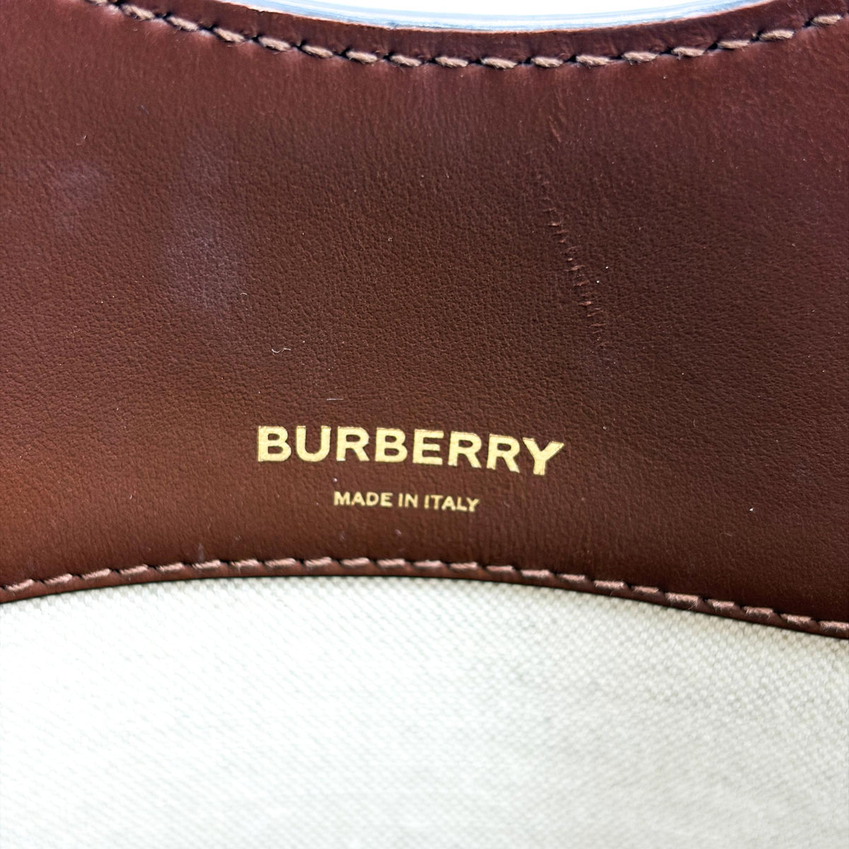 Burberry Pocket Bucket Canvas With Leather Black Canvas Handbag (Pre-Owned)