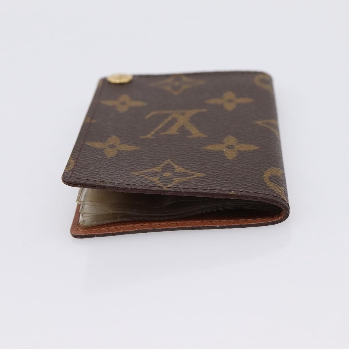 Louis Vuitton Porte Cartes Pression Card Case Monogram Canvas Brown Canvas Card Holders Accessory (Pre-Owned)