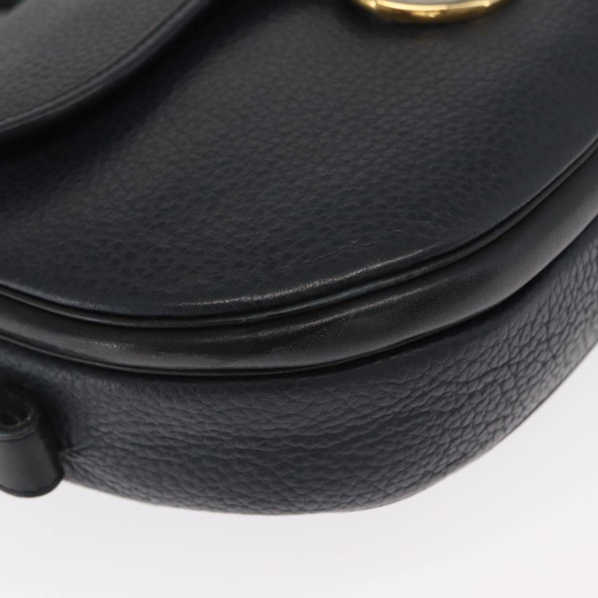Christian Dior Vintage Leather Navy Leather Shoulder Bag Bag (Pre-Owned)