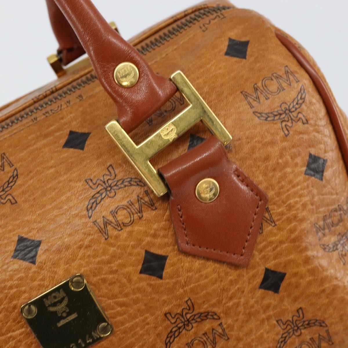 MCM Visetos Logogramme Leather Brown Leather Handbag (Pre-Owned)