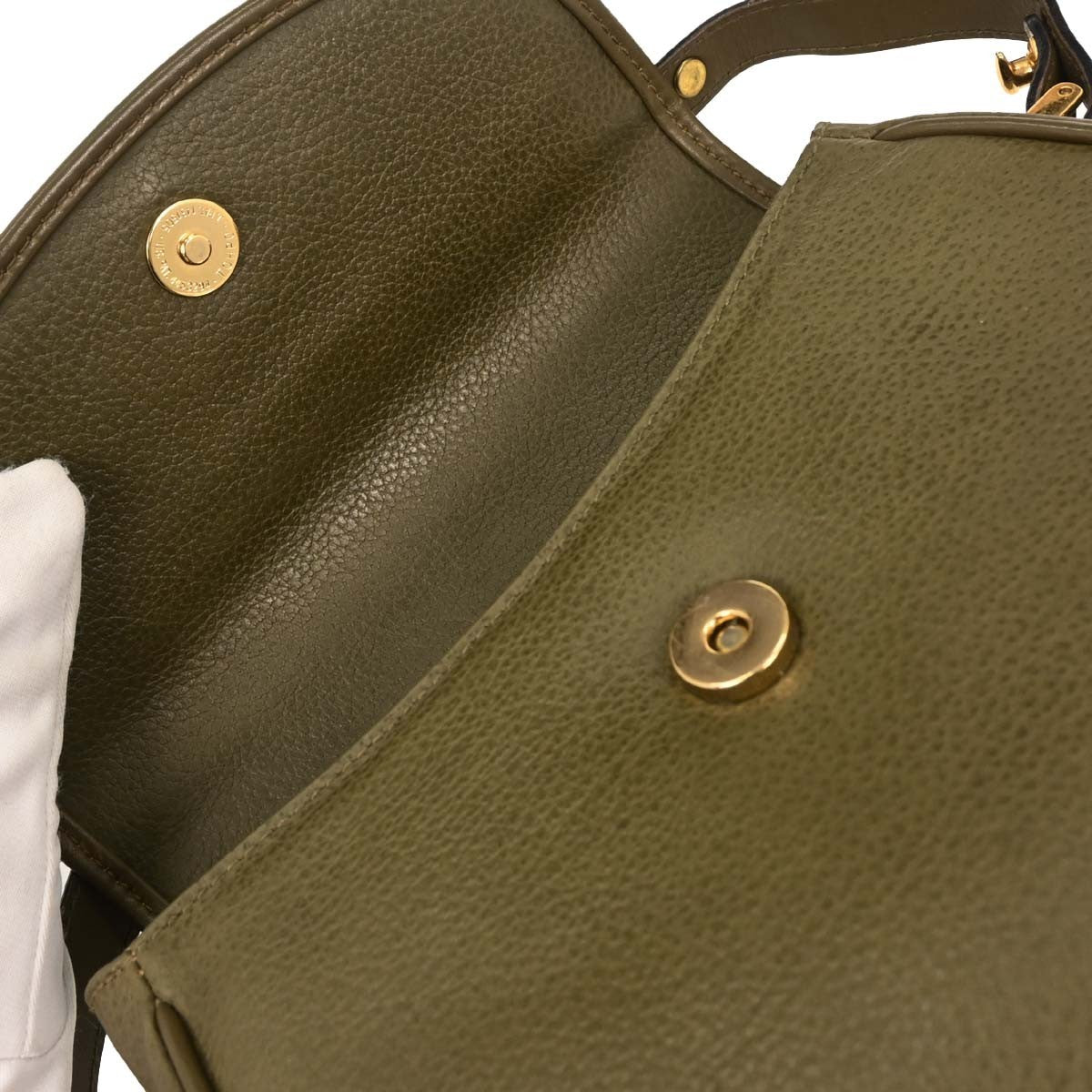 Gucci Vintage Leather Green Leather Handbag (Pre-Owned)