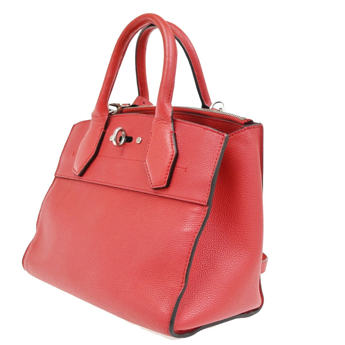 Louis Vuitton City Steamer Leather Red Leather Handbag (Pre-Owned)