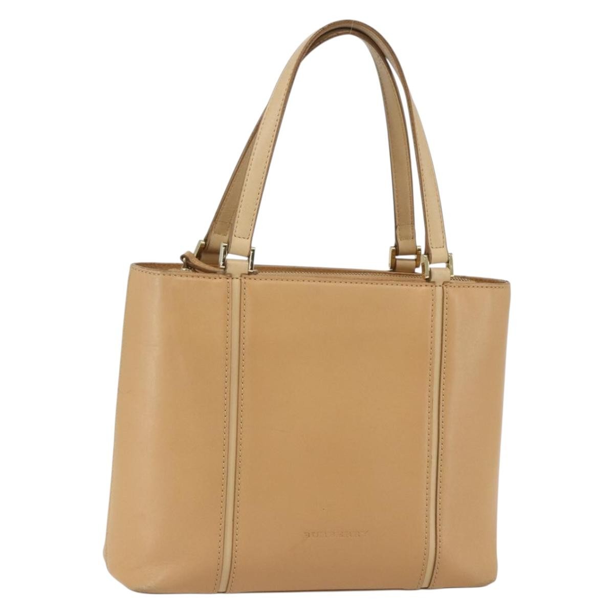 Burberry Vintage Leather Beige Leather Handbag (Pre-Owned)