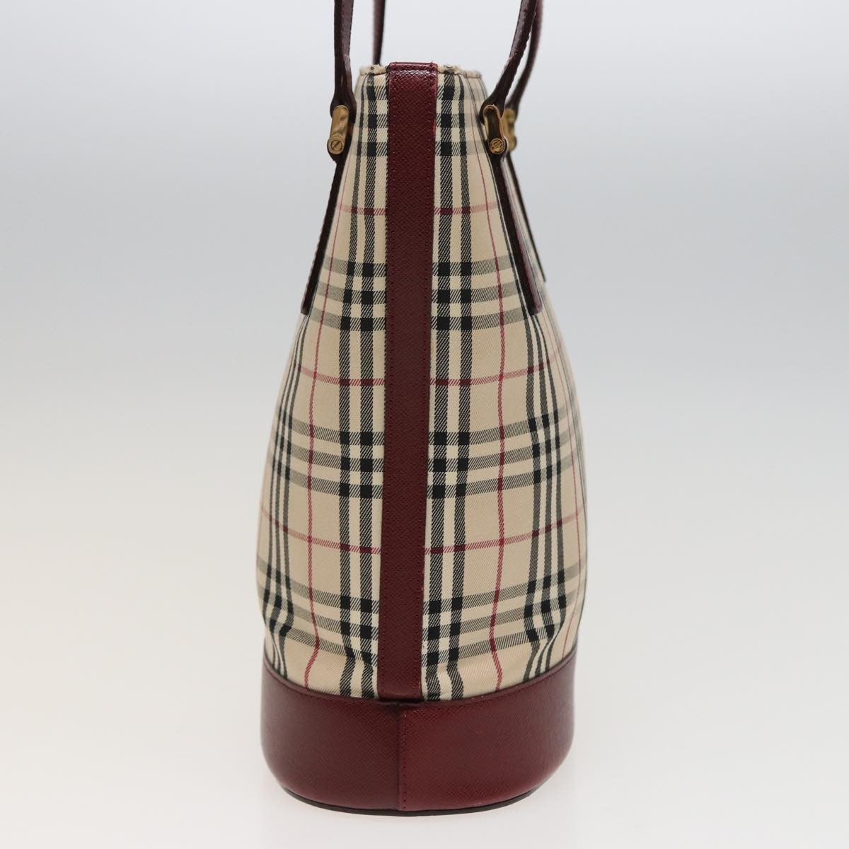 Burberry Nova Check Tote Canvas And Leather Beige Canvas Tote Bag Bag (Pre-Owned)