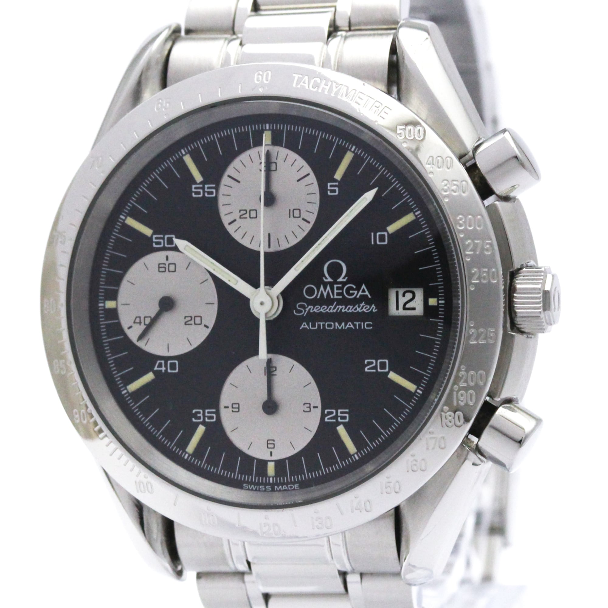 Omega Speedmaster Date Chronograph Automatic Stainless Steel Watch (Pre-Owned)