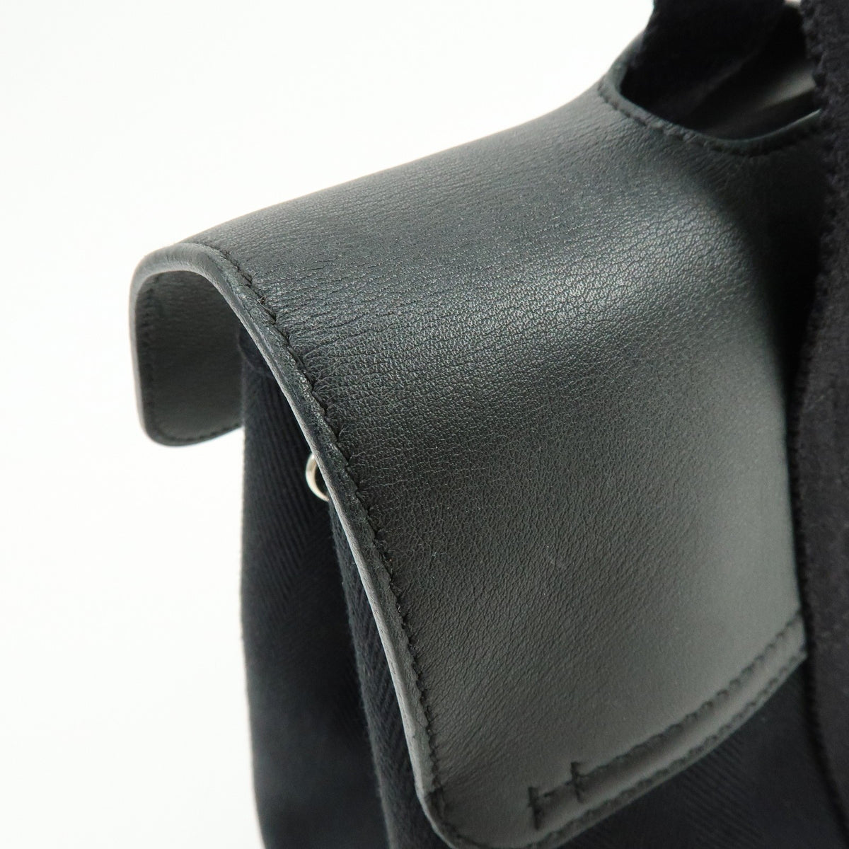 Hermes Valparaiso Toile And Leather Black Canvas Handbag (Pre-Owned)