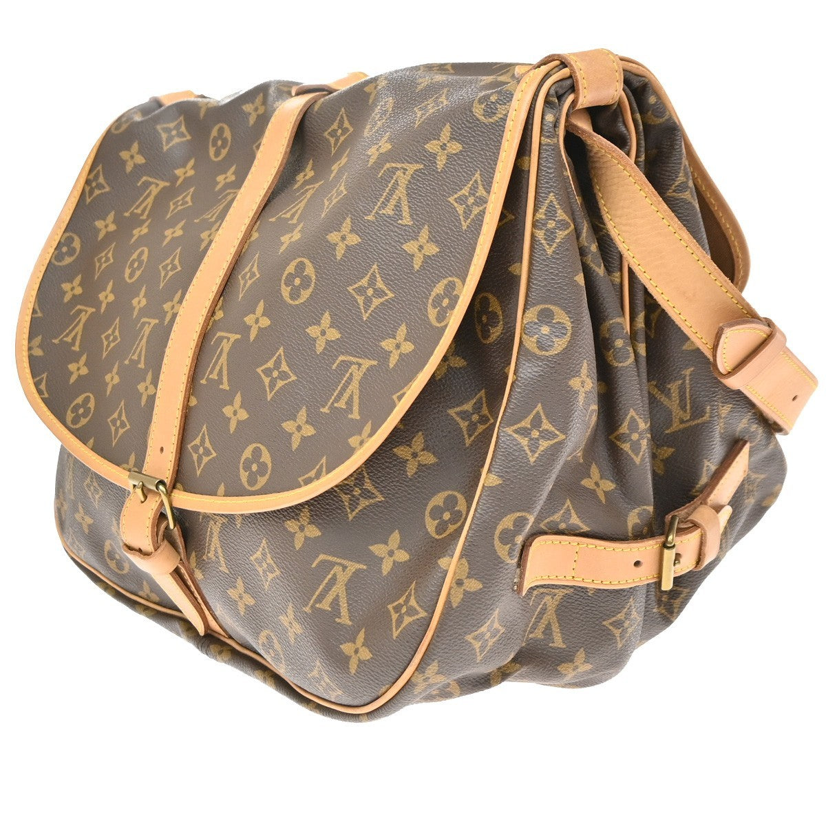 Louis Vuitton Saumur Monogram Canvas Brown Canvas Shoulder Bag Bag (Pre-Owned)