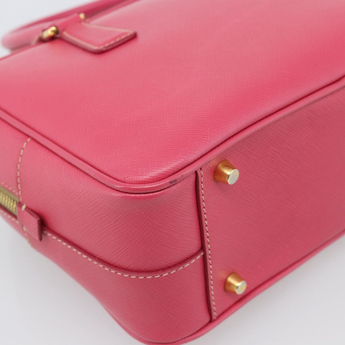 Prada Bauletto Saffiano Leather Pink Leather Handbag (Pre-Owned)