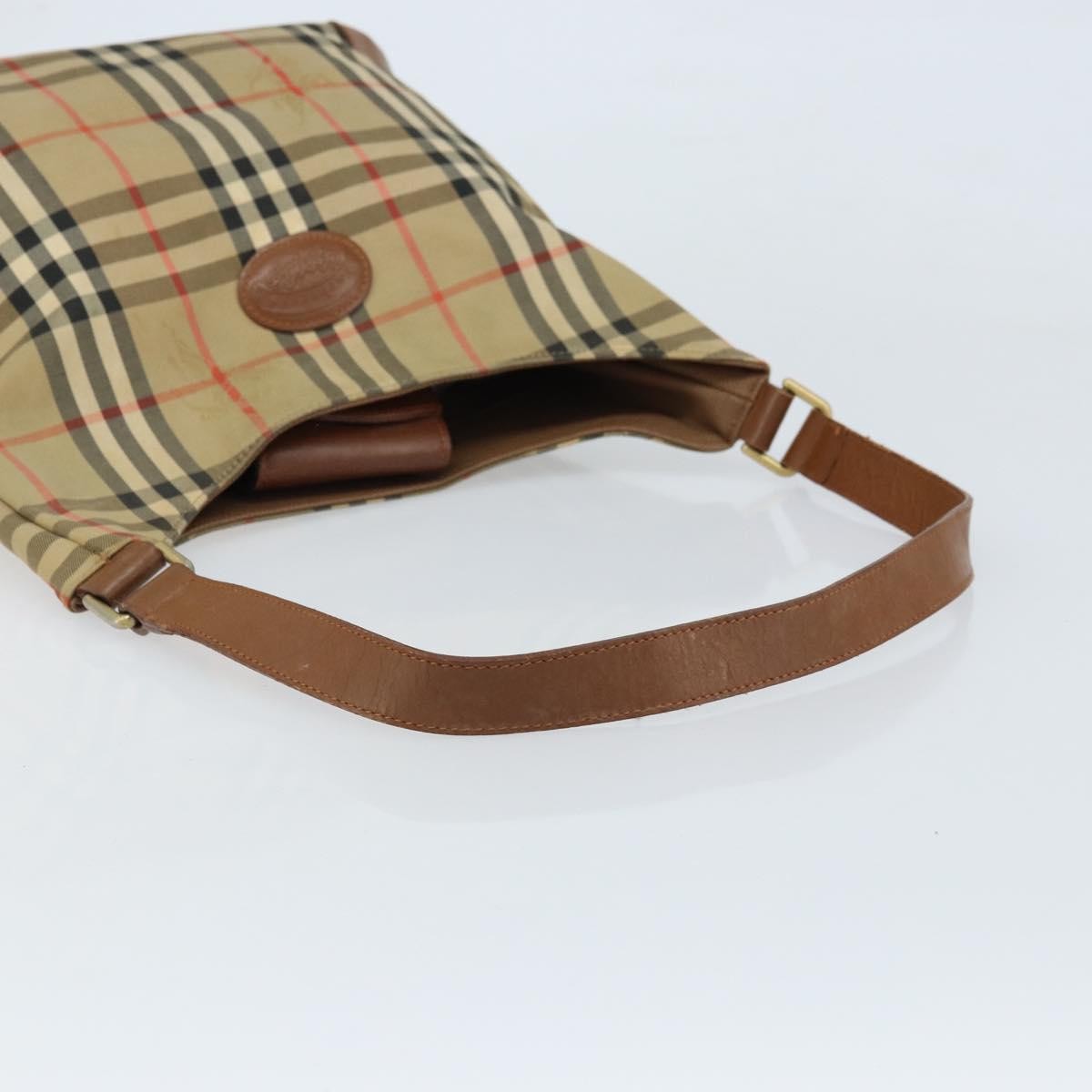 Burberry Nova Check Canvas And Leather Beige Canvas Shoulder Bag Bag (Pre-Owned)