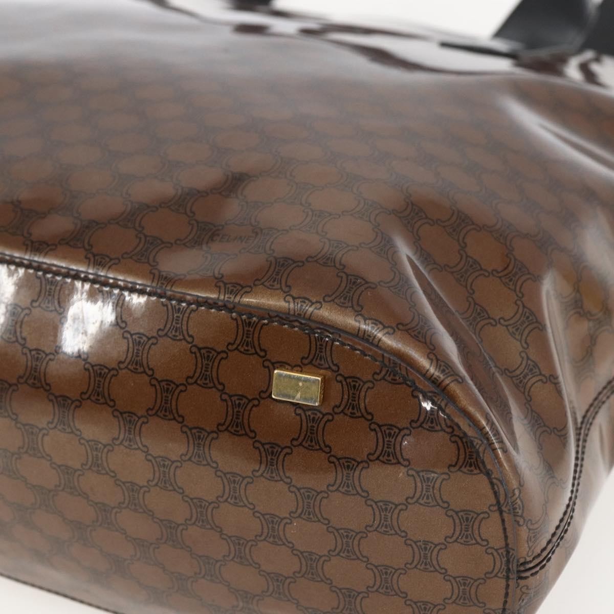 Celine Vintage Macadam Macadam Canvas  Vinyl Brown Plastic Shoulder Bag Bag (Pre-Owned)