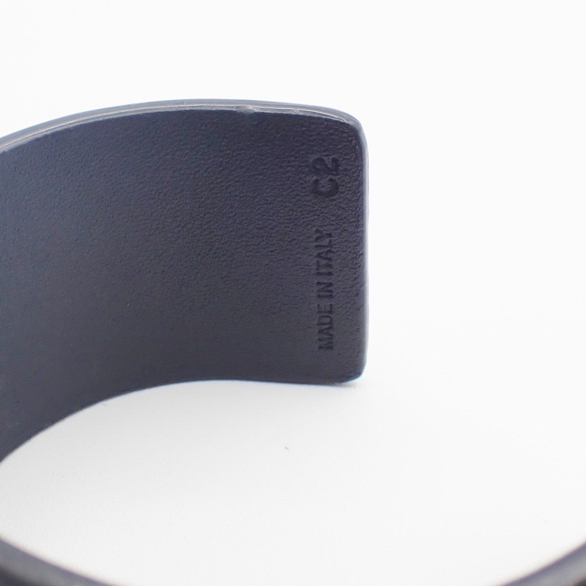 Celine Stud Cuff Leather And Plated Metal Black Leather Bracelet Jewelry (Pre-Owned)