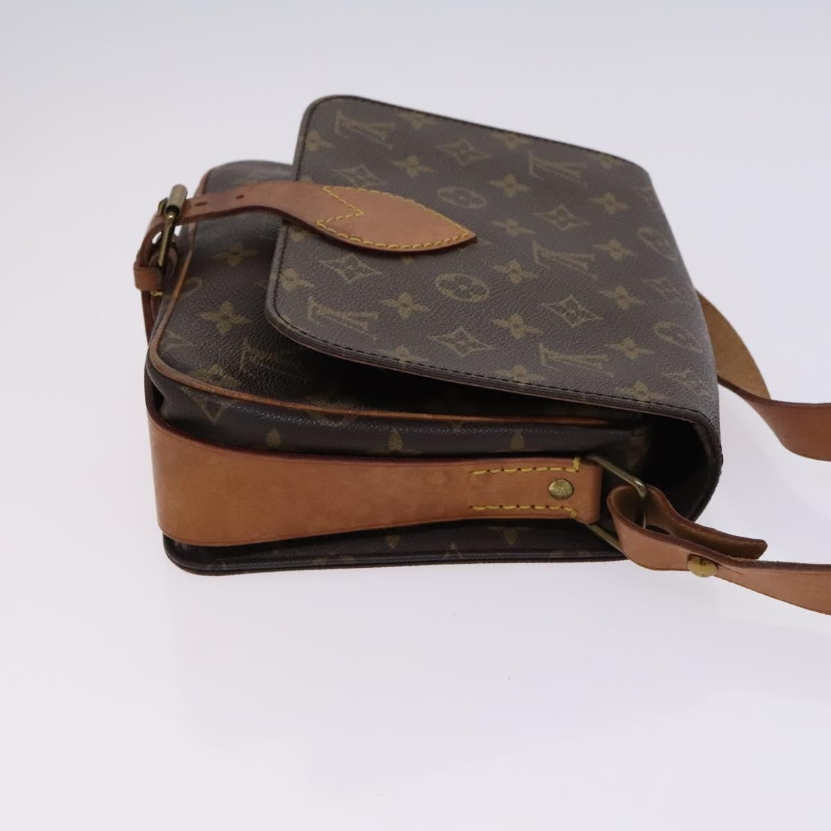 Louis Vuitton Cartouchiere Monogram Canvas Brown Canvas Shoulder Bag Bag (Pre-Owned)