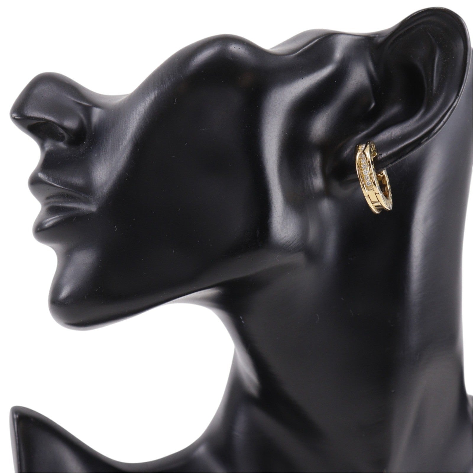 Bvlgari B.Zero1 Hoop 18K Yellow Gold And Diamonds Gold Yellow_Gold Earrings Jewelry (Pre-Owned)
