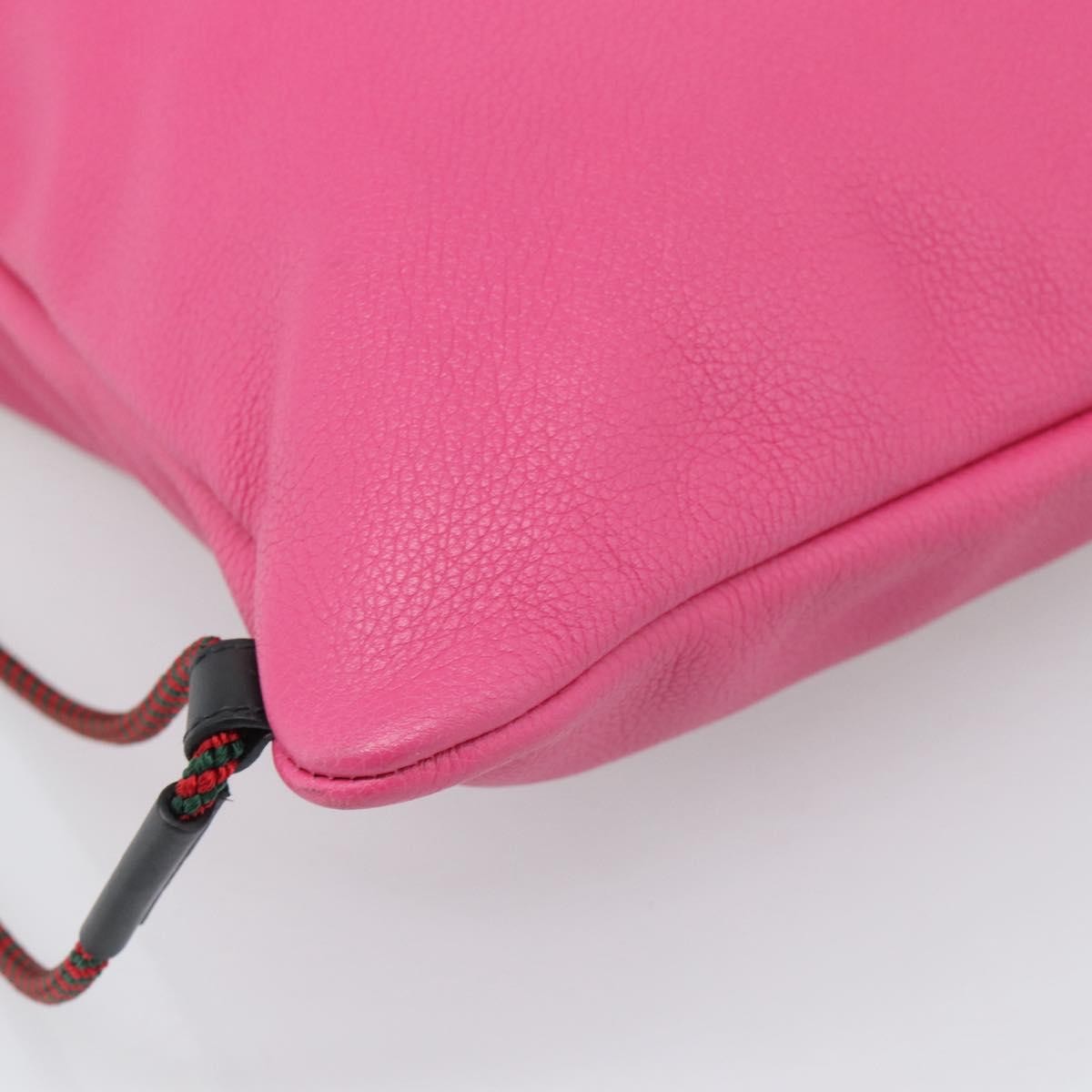 Gucci Logo Drawstring Printed Leather Pink Leather Backpack Bag (Pre-Owned)
