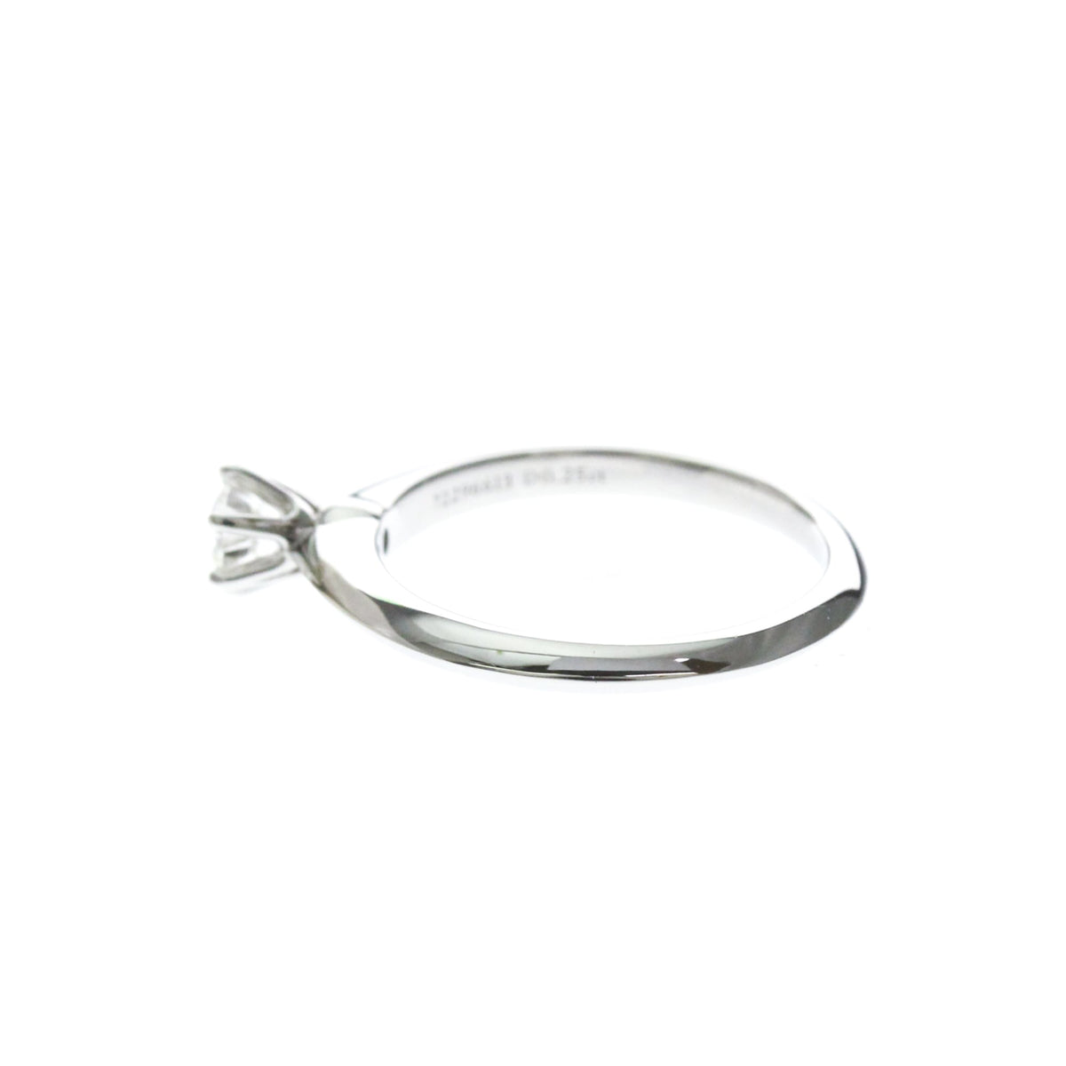 Tiffany & Co. Tiffany Setting Solitaire Platinum With Rbc Diamond Silver Platinum Ring Jewelry (Pre-Owned)