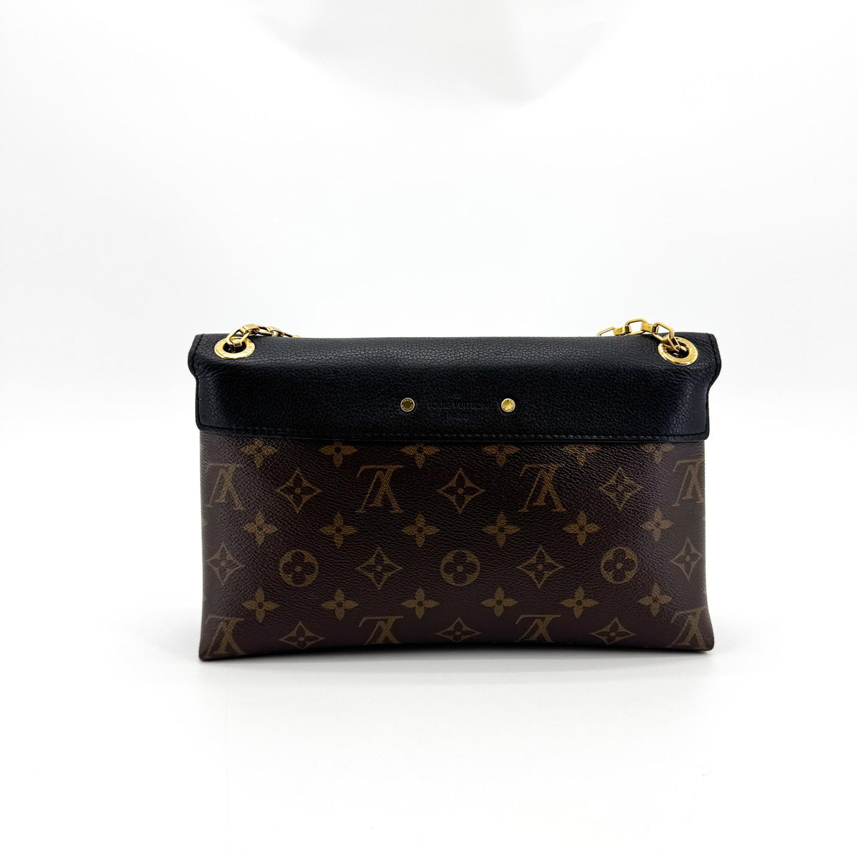 Louis Vuitton Pallas Chain Monogram Canvas And Calfskin Black Canvas Shoulder Bag Bag (Pre-Owned)