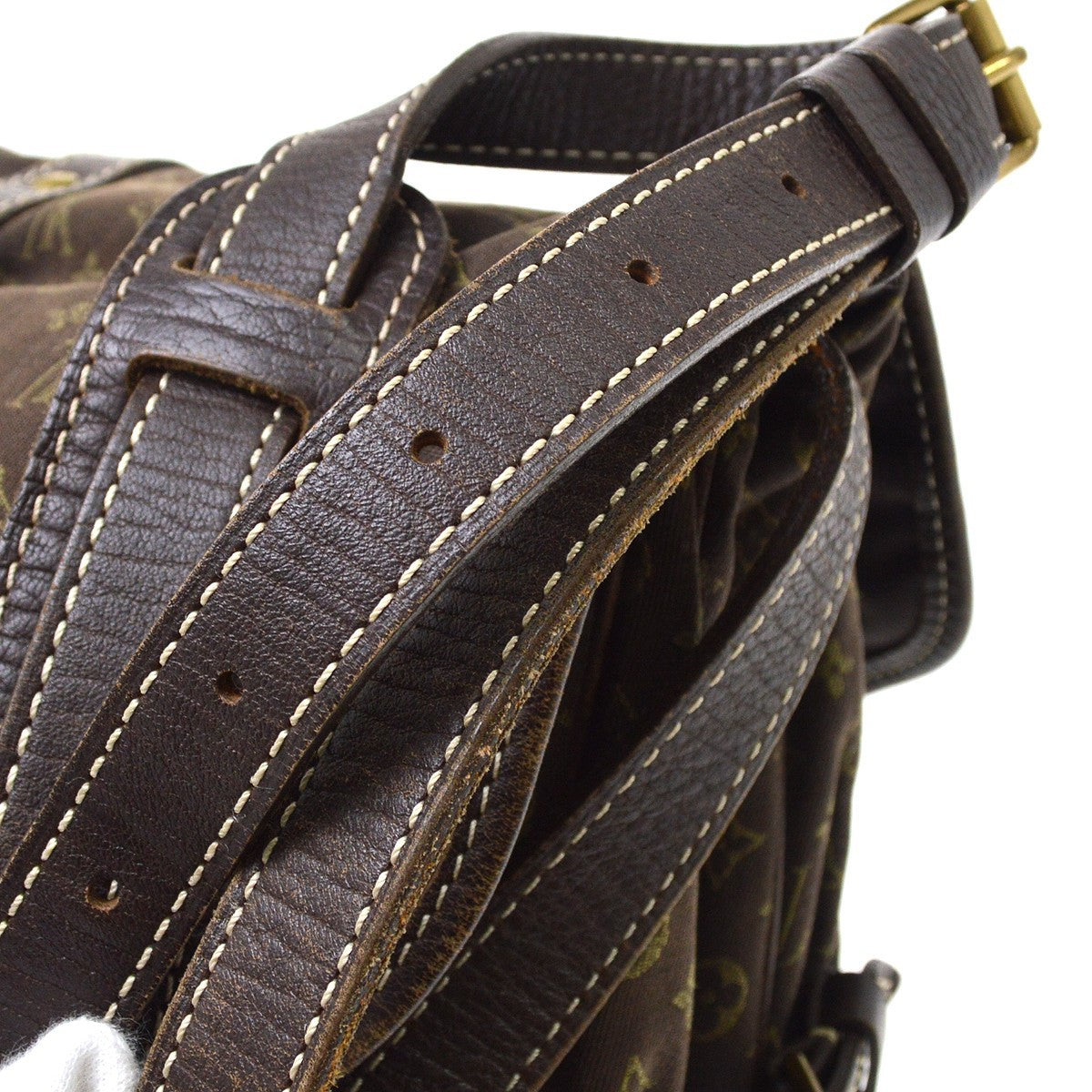 Louis Vuitton Saumur Mini Lin Brown Canvas Shoulder Bag Bag (Pre-Owned)