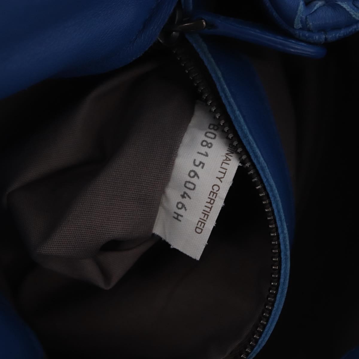 Bottega Veneta Adjustable Flap Intrecciato Nappa Blue Leather Shoulder Bag Bag (Pre-Owned)