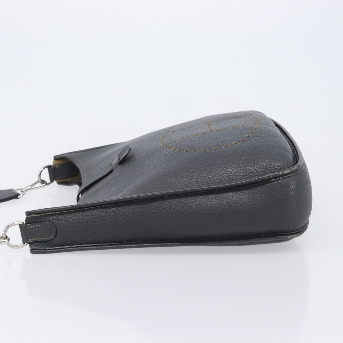 Hermes Evelyne Bag Gen I Clemence Black Leather Handbag (Pre-Owned)