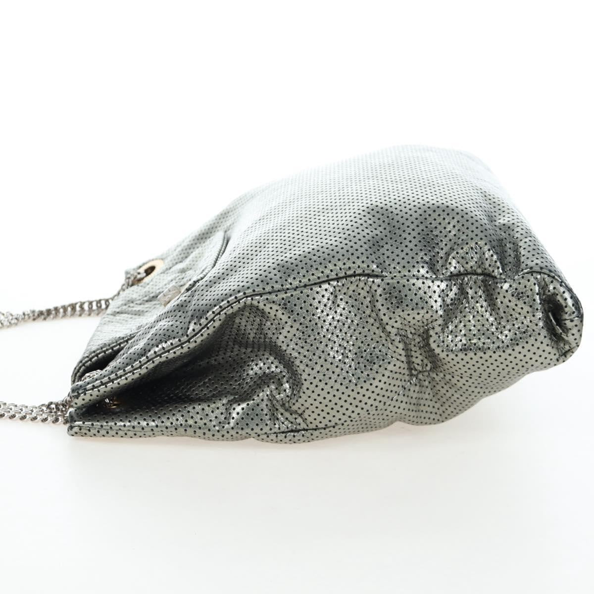 Chanel Drill Perforated Leather Silver Leather Tote Bag Bag (Pre-Owned)