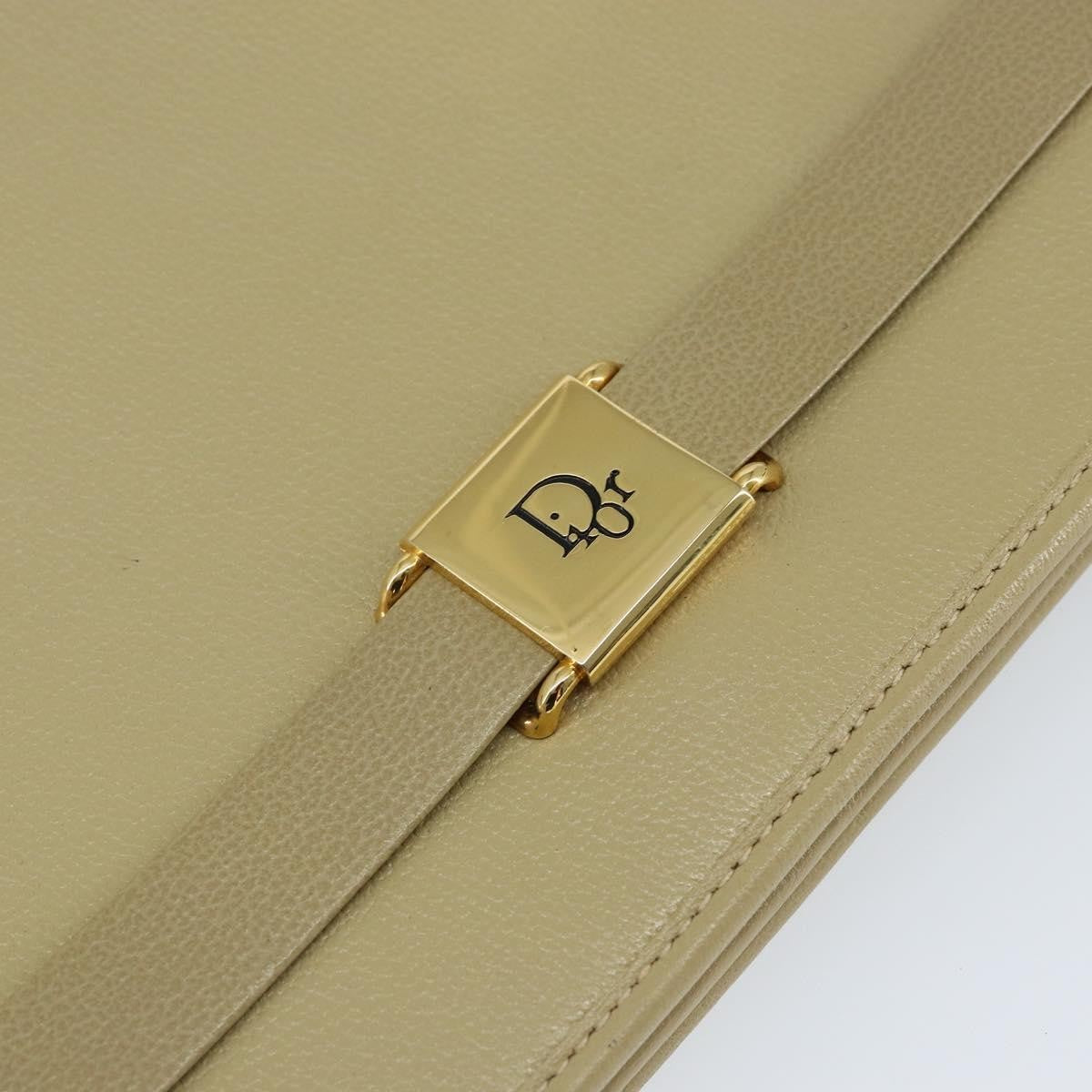 Christian Dior Vintage Leather Beige Leather Shoulder Bag Bag (Pre-Owned)