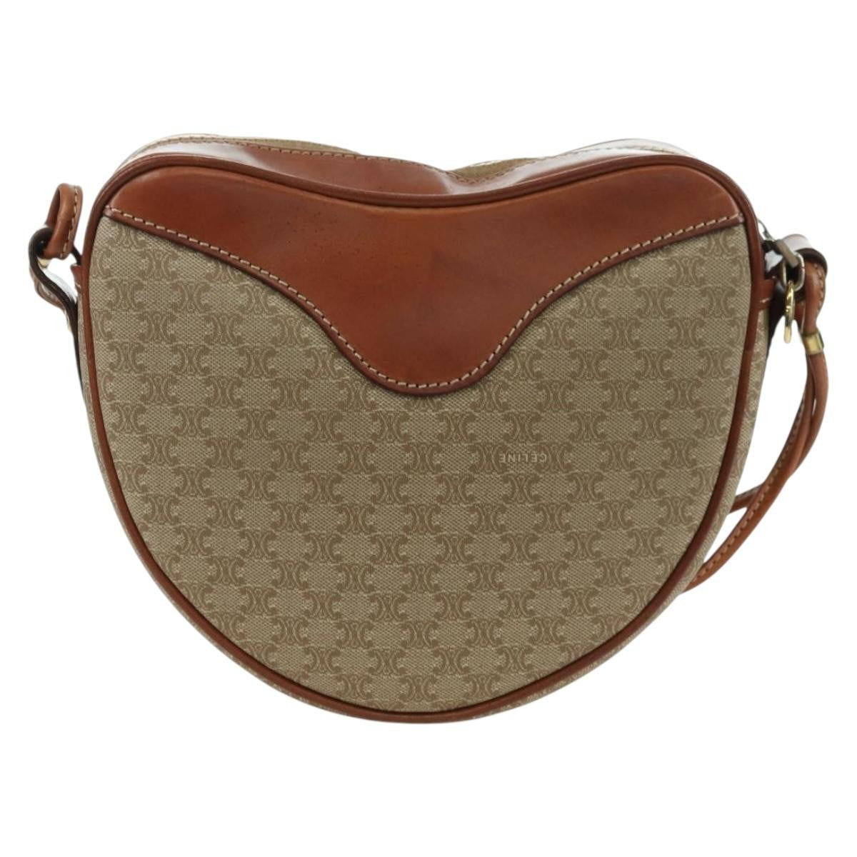 Celine Vintage Macadam Canvas And Leather Beige Canvas Shoulder Bag Bag (Pre-Owned)