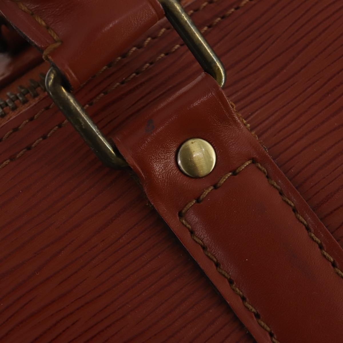 Louis Vuitton Keepall Bag Epi Leather Brown Leather Travel Bag Bag (Pre-Owned)