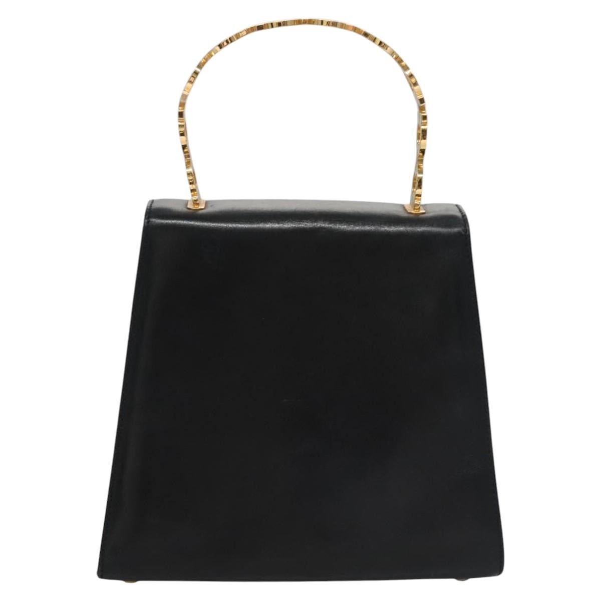 Salvatore Ferragamo Convertible Top Handle Leather Black Leather Handbag (Pre-Owned)