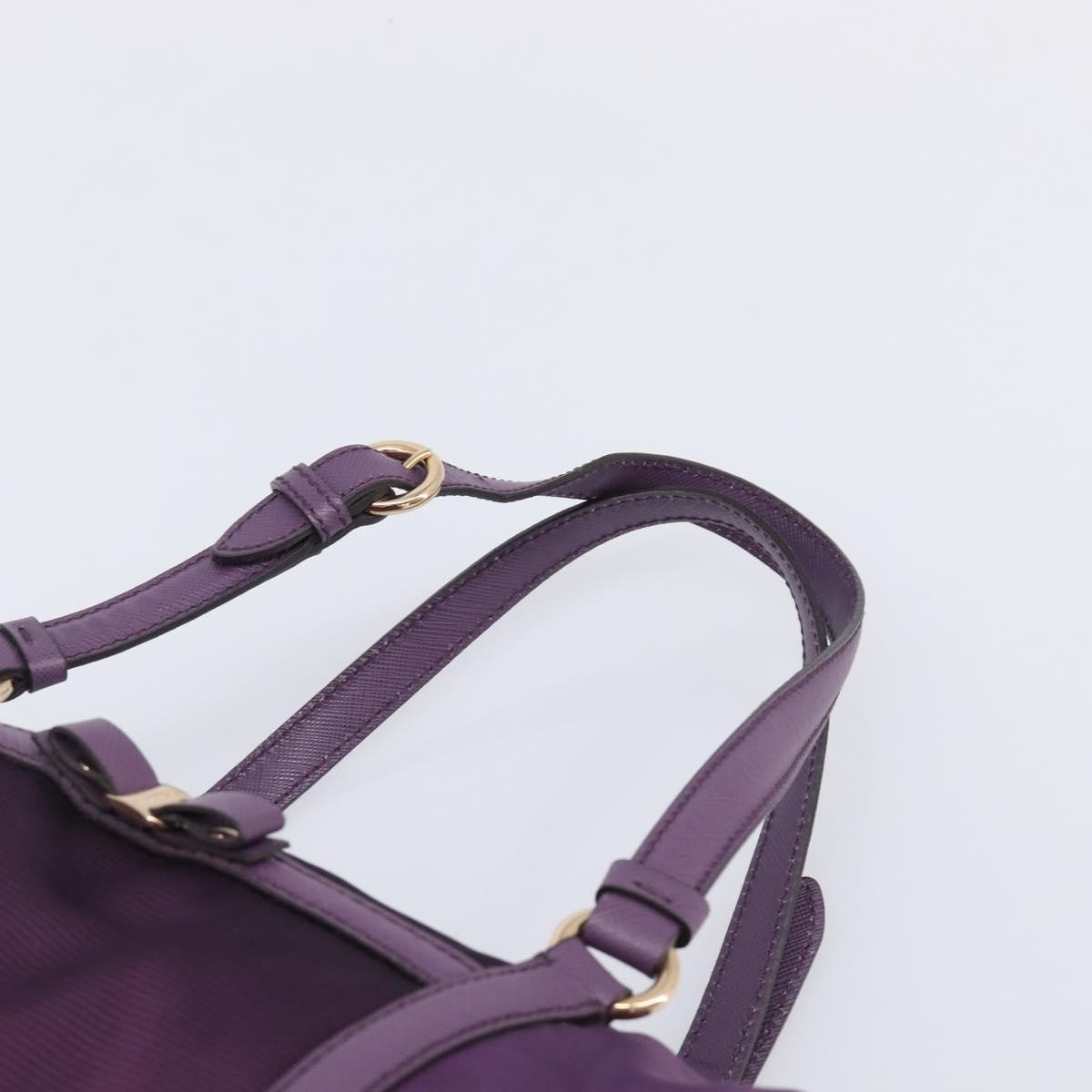 Salvatore Ferragamo Vara Bow Cylinder Bag Nylon Purple Nylon Shoulder Bag Bag (Pre-Owned)