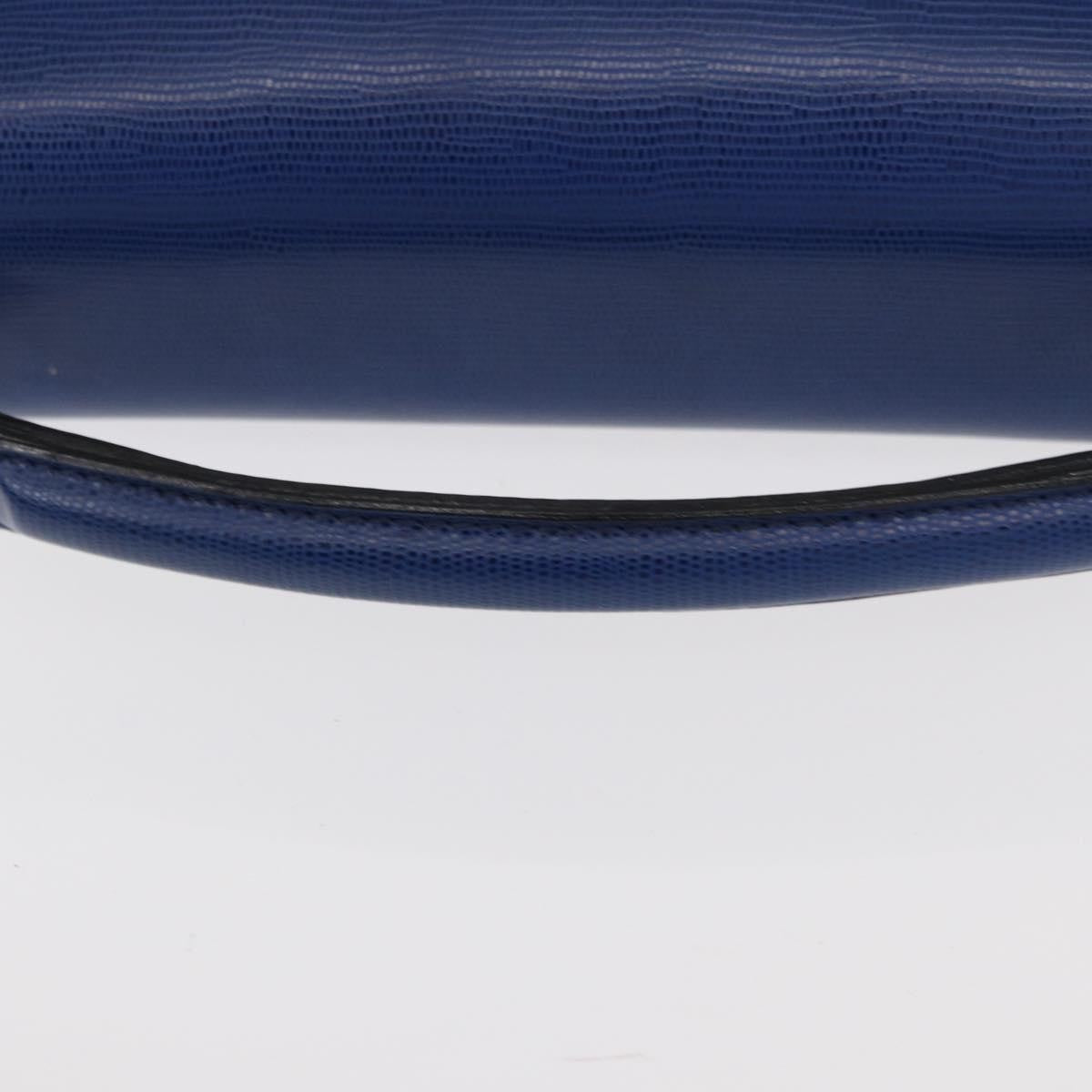 Celine Vintage Circle Logo Leather Blue Leather Shoulder Bag Bag (Pre-Owned)
