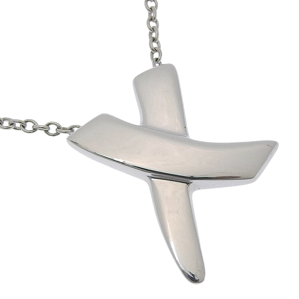 Tiffany & Co. Paloma Picasso Graffiti X Pendant Silver Silver Silver Necklace Jewelry (Pre-Owned)